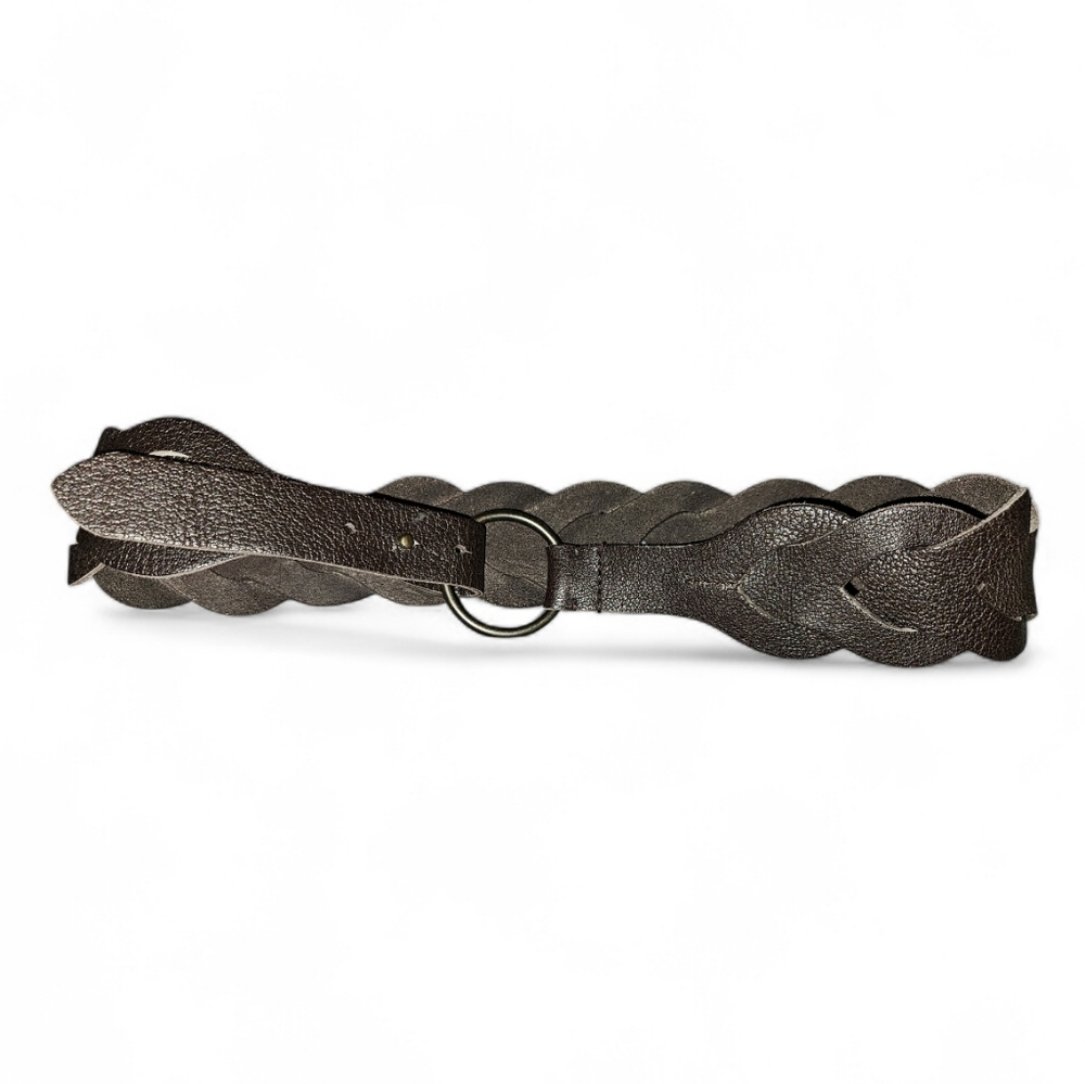 Brown Leather Braided Belt